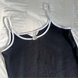 EXPRESS TRICOT Black Maxi Dress White Contrast Trim Size Medium